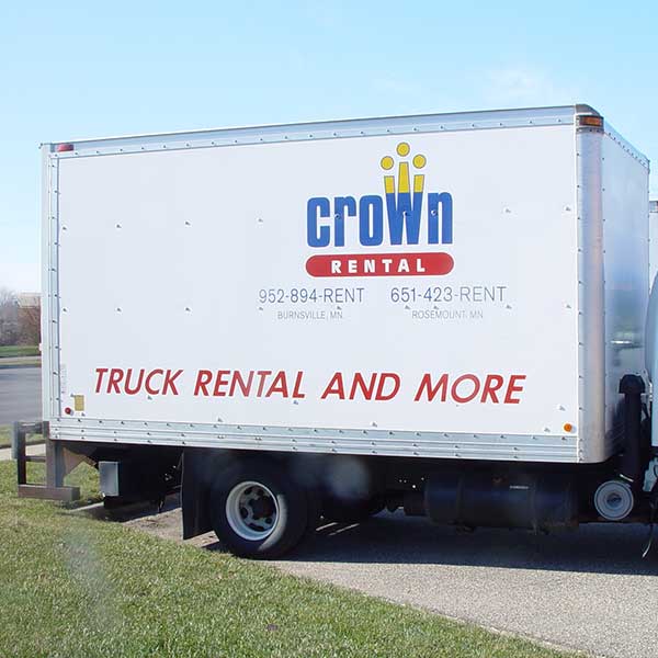 Graphic that says truck rental and more by Eagle Signs 